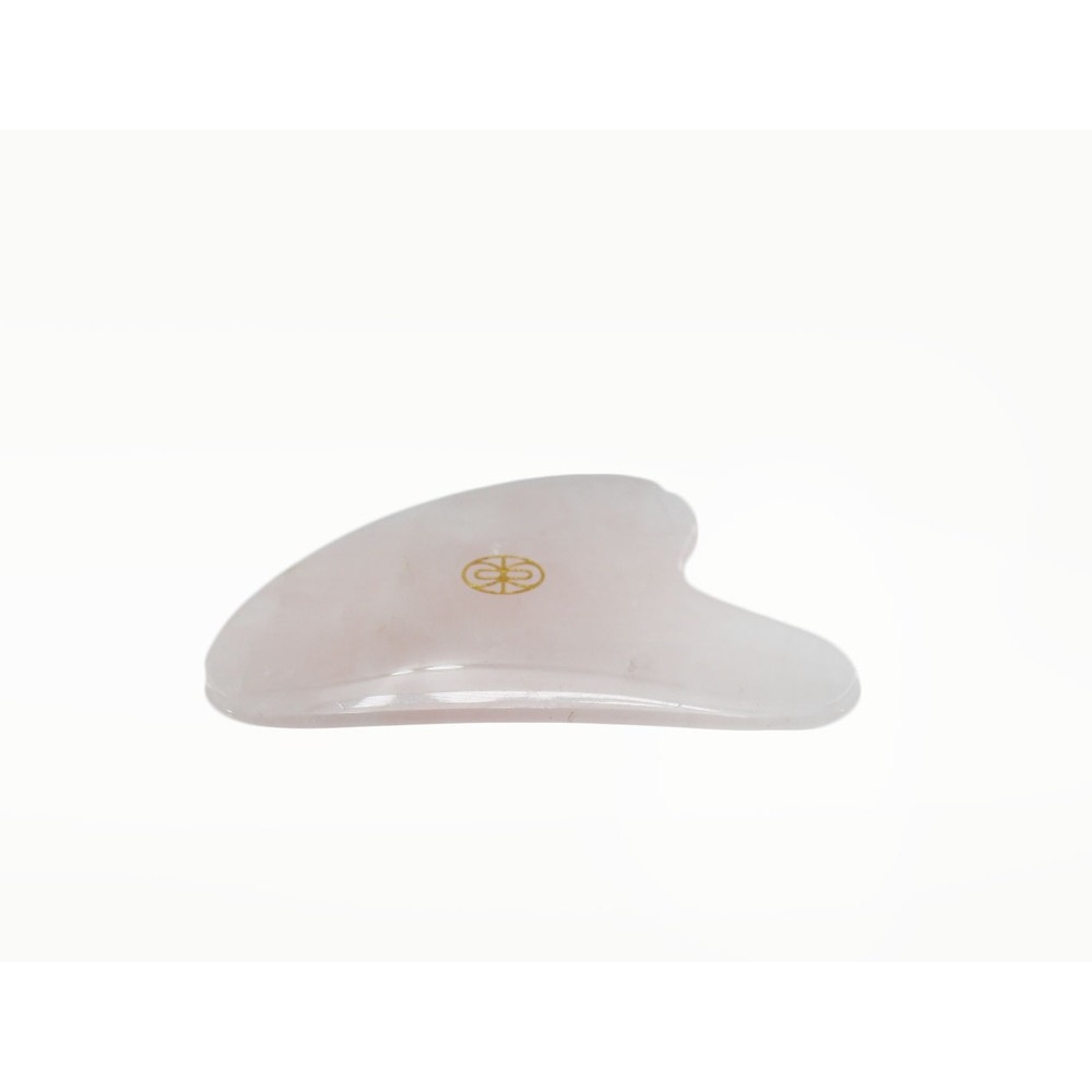 Rena Chris Rose Quartz Gua Sha Facial Massage Tool with Silicone Travel Case